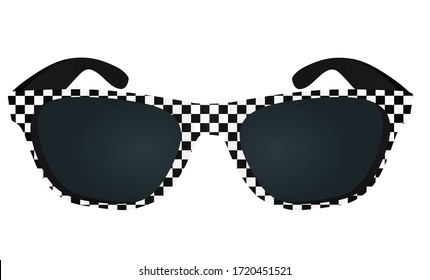 Checkered black sunglasses. vector illustration
