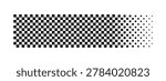 Checkered black and white background. Taxi or police car border. Racing flag texture with vanishing effect. Simple geometric print. Start or finish concept. Vector graphic illustration.