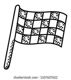 
A checkered black and white flag is a symbol of beginning and end of the race.
