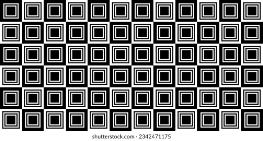 Checkered black and white pattern in which the cells alternate one after the other. Vector simple checkered pattern.