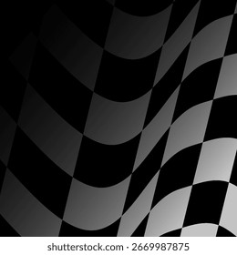Bandeira de corrida em preto e branco em branco. Copiar espaço. ilustração de vetor