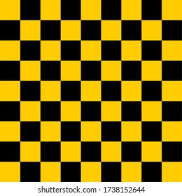 Checkered Black and Yellow Square Background with an Aspect Ratio of 1:1. Vector Image.