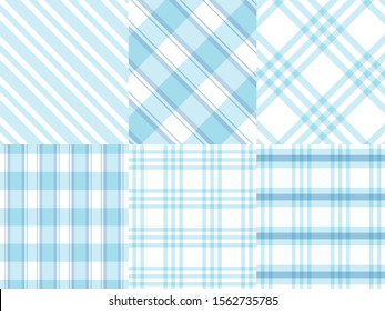 Checkered blue ,Gingham,Stripe blue and white pattern background,vector illustration