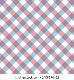 Checkered blue and red tablecloth background seamless pattern