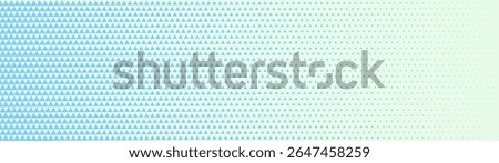 Checkered blue triangles grid halftone pattern faded gradient ultra wide 32:9 aspect ratio vector light abstract background. Half tone chequered structure panoramic ultrawide format clean abstraction
