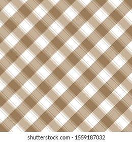 Checkered brown and white check pattern background,vector illustration,Gingham