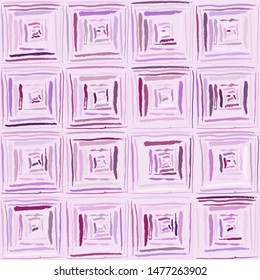 Checkered brush drawing. Random colors. Grunge style. Seamless pattern. Fashionable texture.