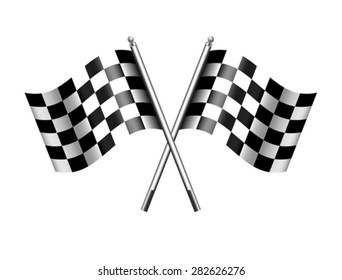 Checkered, Chequered Flags Finish Flag