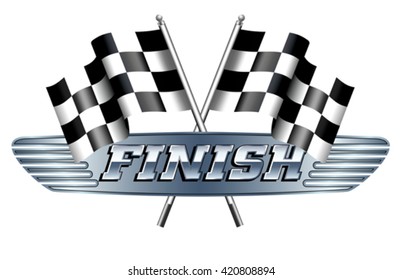 Checkered, Chequered Flags Motor Racing FINISH