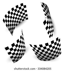 Checkered - chequered racing flag isolated on white