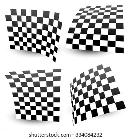 Checkered - chequered racing flag isolated on white