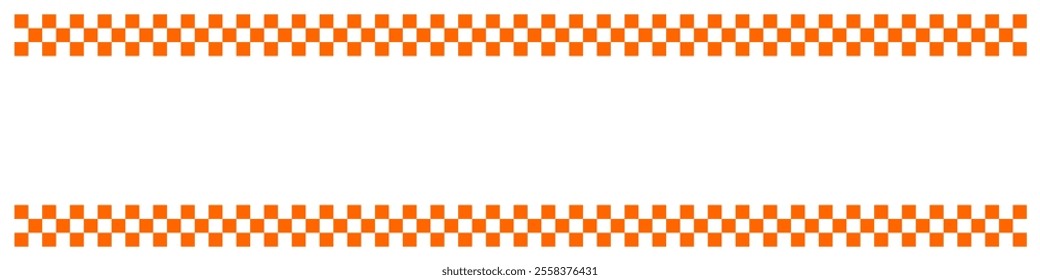Checkered or Chequered square border frame style geometric seamless pattern. retro style banner poster and flyer for sport or menu