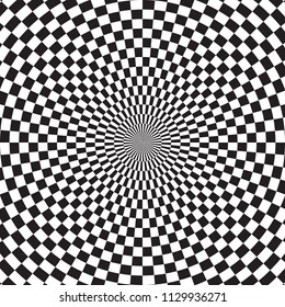 Checkered circle abstract pattern background with black and white colour.