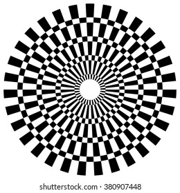 Checkered circle element on white
