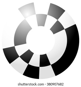 Checkered circle element on white