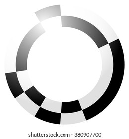Checkered circle element on white