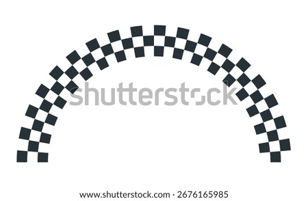checkered circle. round frame. black and white border for racing motorsport.