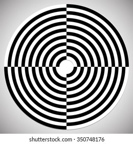 Checkered circle. Single abstract shape on white.