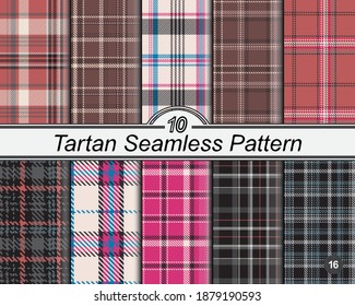 Checkered classical pattern set tartan. Abstract seamless texture. Traditional black and white wallpaper in stripe. Scottish cage. Vector graphics printing on fabrics, shirts and textiles.