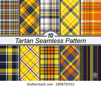 Checkered classical pattern set tartan. Argyle. Abstract seamless texture. Traditional color wallpaper in stripe. Scottish cage. Vector graphics printing on fabrics, shirts and textiles.