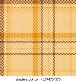 Checkered classical pattern tartan. Pixel abstract seamless texture. Traditional color wallpaper in stripe. Scottish cage. Vector graphics printing on fabrics, shirts and textiles.