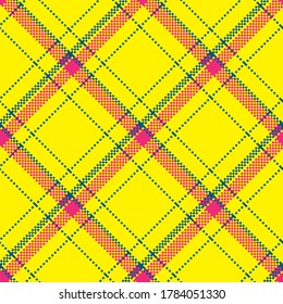 Checkered classical pattern tartan. Pixel abstract seamless texture. Traditional color wallpaper in stripe. Scottish cage. Vector graphics printing on fabrics, shirts and textiles.
