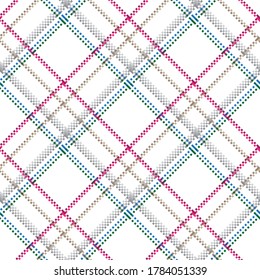 Checkered classical pattern tartan. Pixel abstract seamless texture. Traditional color wallpaper in stripe. Scottish cage. Vector graphics printing on fabrics, shirts and textiles.

