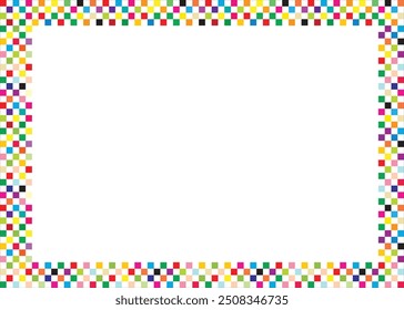Checkered colorful frame, vector illustration design