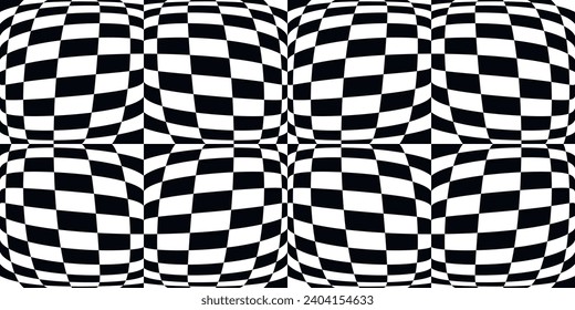 Checkered and convex pattern. Vector chess and seamless pattern. Somewhat reminiscent of racing moisture, or a chessboard.