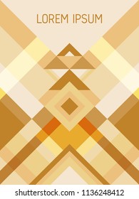 Checkered cover page layout vector template geometric design with triangles and stripes pattern. Carnival mexican motifs. Striped bauhaus pattern vector cover design. Cool geometry.