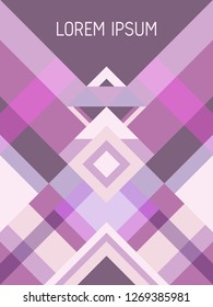 Checkered cover page layout vector template geometric design with triangles and stripes pattern. Festive mexican motifs. Striped bauhaus pattern vector cover design. Trendy geometry.