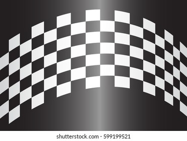 Checkered curve on gray gradient design for race background vector illustration.