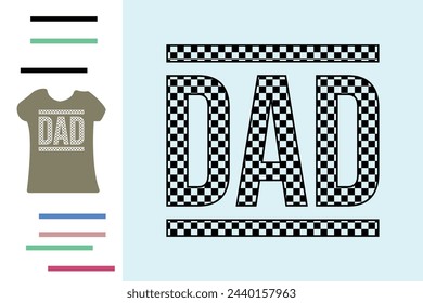 Diseño de camiseta de papá a cuadros