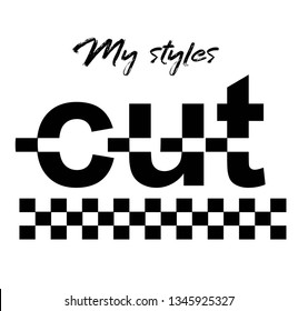 
checkered decorative lettering for t-shirt