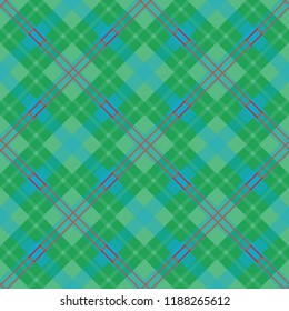 Checkered diagonal plaid seamless pattern. Vector illustration. Flat design. No gradient. No transparent. EPS 10.
