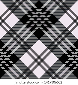Checkered diagonal tartan plaid seamless pattern. Vector illustration. Flat design. No gradient. No transparent. EPS 10