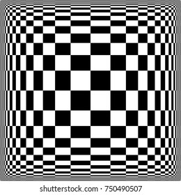 Checkered Displacement - Optical Illusion - Vector Illustration