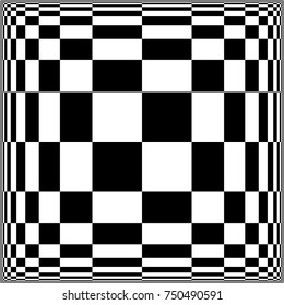 Checkered Displacement - Optical Illusion - Vector Illustration