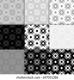 Checkered fabric background. Black and white seamless pattern