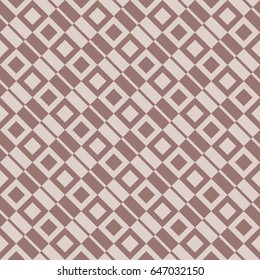 Checkered fabric background. Brown and beige seamless pattern