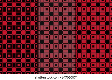 Checkered fabric background. Red seamless pattern