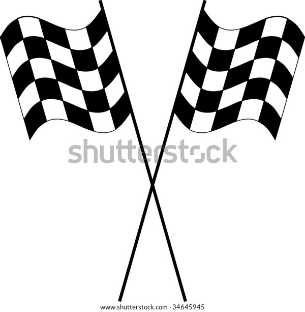 Checkered
finish flags isolated on white
background
