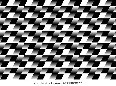 Checkered flag background racing start and finish stock vector, rhombus black and white
