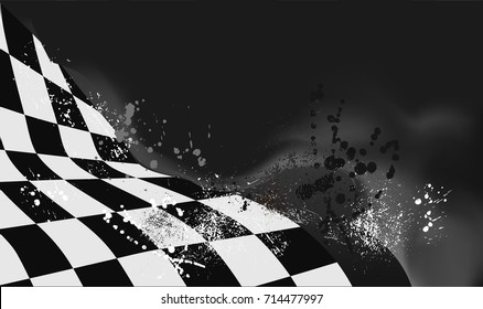 Checkered Flag Background Vector Race Design