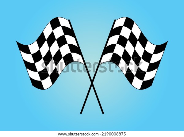Checkered\
Flag, Black, and White, Vector\
Illustration