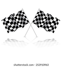 Checkered Flag Car Racing Isolated On Stock Vector (royalty Free 