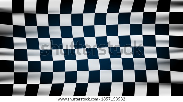 Checkered flag for car racing or rally club.\
Modern illustration. Realistic checkered pattern background of\
white and black squares for sport club or bike races competition in\
start and finish\
design.