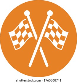 Bandera de verificación, competencia, acabado, inicio, diseño de icono ganador