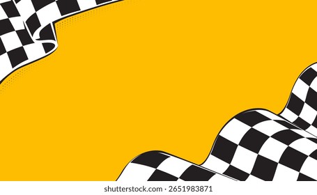 Checkered flag design with empty space for text. Racing flag pattern. Vector illustration
