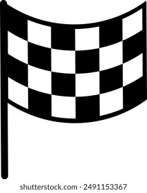 Checkered Flag different variations icon.Windstart and finish checkered racing flags icon. Vector